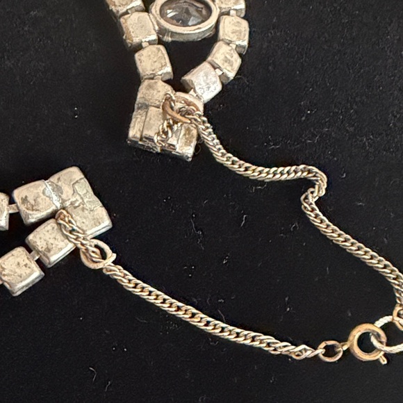 Vintage Amethyst Glass and Rhinestone Necklace - Picture 5 of 6